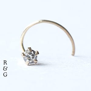 14K Gold Lab Grown Diamond Nose Stud: Piercing Jewelry