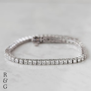 Tennis Armband, Lab Diamant Armband, 14K Weißgold Diamant Armband, Diamant Tennis Armband, Jubiläumsgeschenk für sie, feiner Schmuck