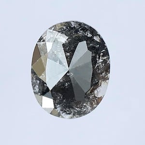 2.37 CT Oval Salt and Pepper Diamond: Loose Natural Grey Black Diamond
