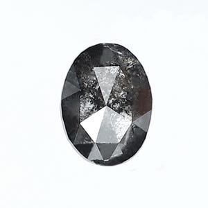 1.60 CT Oval Salt and Pepper Diamond: Loose Natural Grey Black Diamond