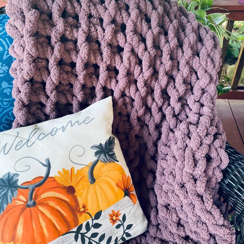 Chunky knit blanket, chunky knit throw