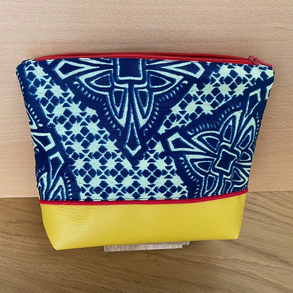 pochette wax et simili cuir