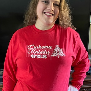 Linksmu Kaledu (Merry Christmas) long sleeve t-shirt