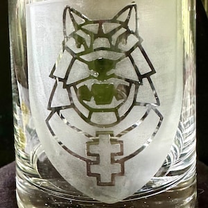 Lithuanian army badge “iron wolf”  etched half glass