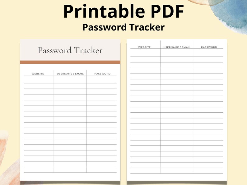 Passcode Buttons Printable Printable Passcode List, Password Log Template, Password Keeper ...