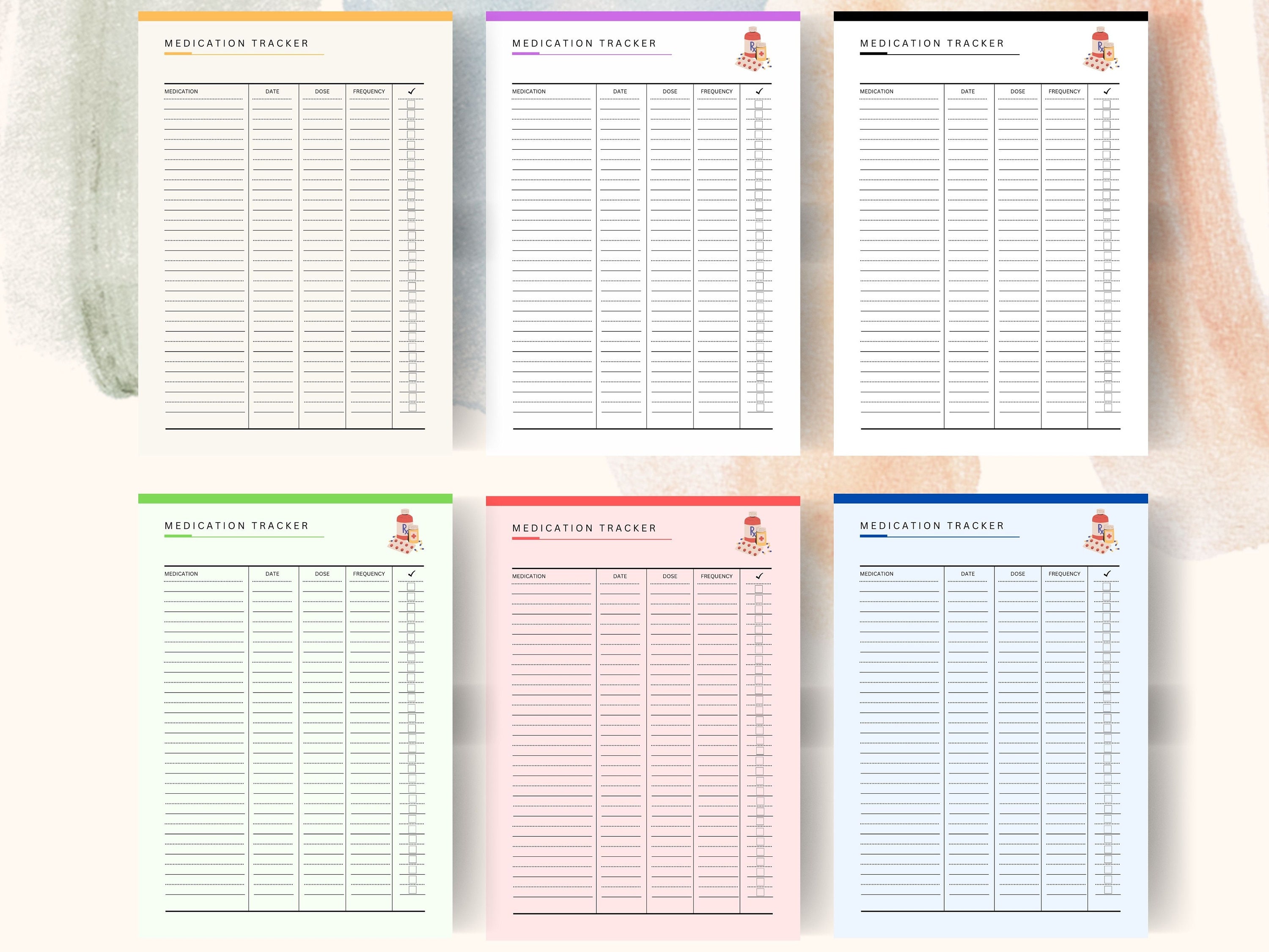 Editable Medication Log | Printable Supplement Tracking Template ...