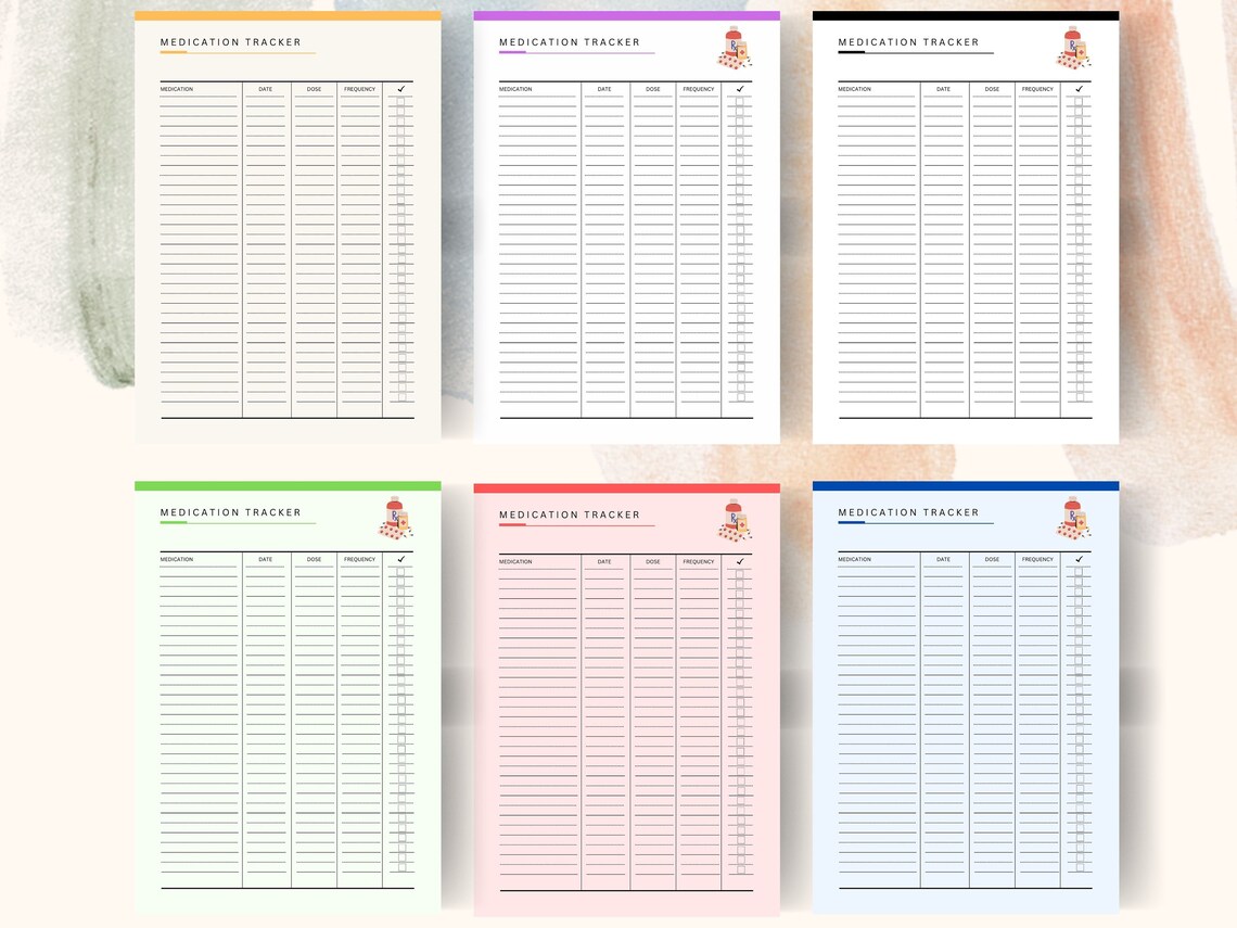 Editable Medication Log | Printable Supplement Tracking Template ...