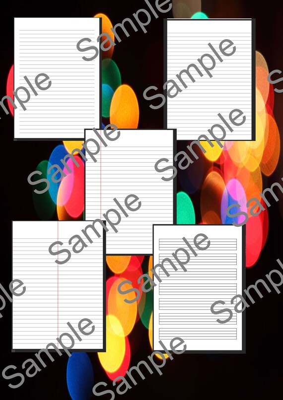 Lined Printable Paper Templates A3 Stationary. Portrait and - Etsy