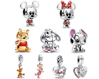 Pandora Charms, Colección Winnie the Pooh Charm, Charms de pulsera S925 Plata de ley se adapta a pulseras de cadena de serpiente, Regalo para ella, Regalo