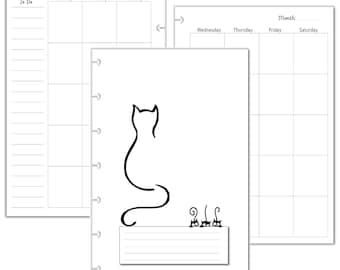 Undated Monthly Calendar Refills for Letter, Junior, Classic, Mini size Discbound Planners Happy Planners Levenger Circa TUL Staples Arc Not