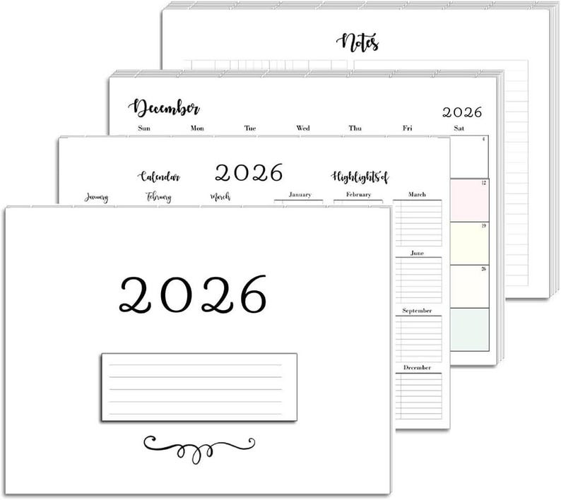 Disc Calender 2026 Disc Planner Refills: Monthly Calendar (multiple Sizes) - Etsy