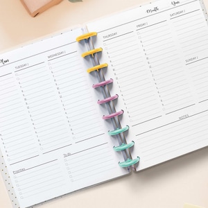 Undated Weekly Planner Inserts for 6 months, Fits 9 Disc Planners Calendar Refills Weekly Calendar Inserts, Undated Weekly Planner