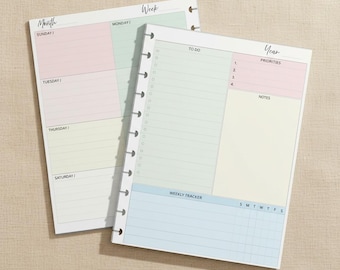 11-Disc Undated Weekly Planner Inserts: 8.5 x 11 Refills