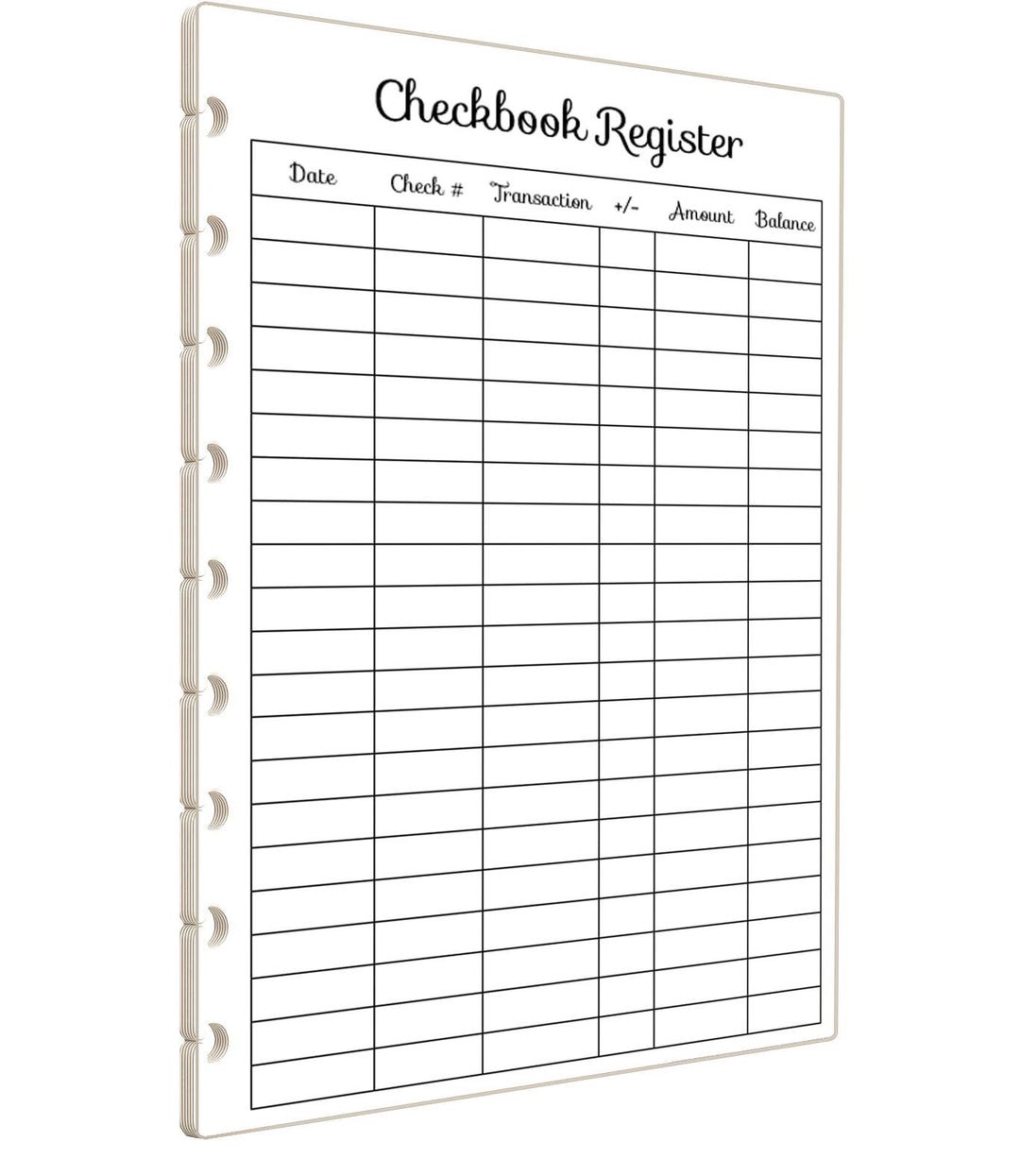 Checkbook Register Inserts for Discbound Planners | Letter Size (8.5 ...