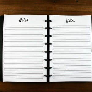 Notes Refill Pages for Half Letter Size Discbound Planners, Fits with Circa Junior, Arc by Staples, TUL Junior, HALF Letter Size (5.5'' x 8.