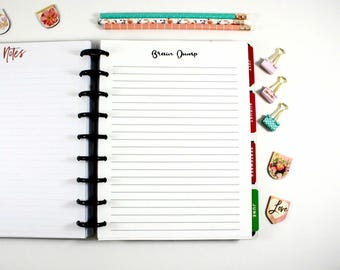 Brain Dump Planner Inserts: Classic Happy Planner Refills
