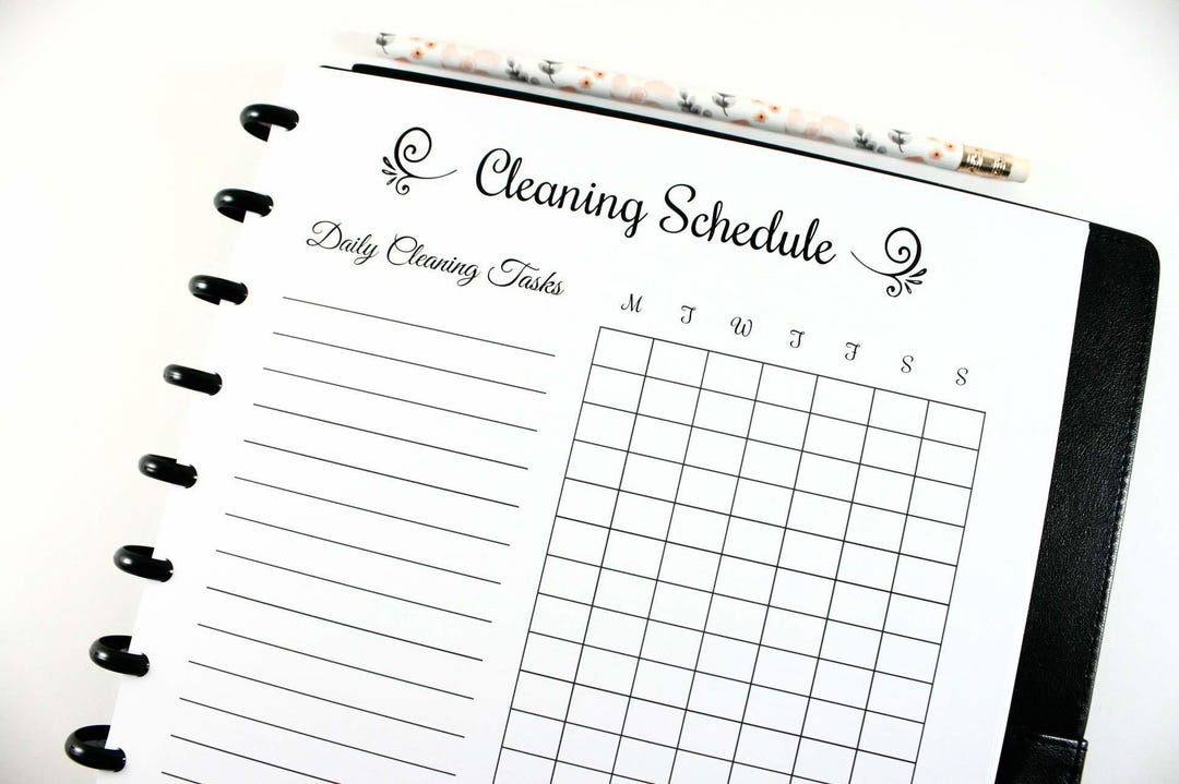 Cleaning Schedule Inserts for Letter Size Discbound Planners, Fits With ...