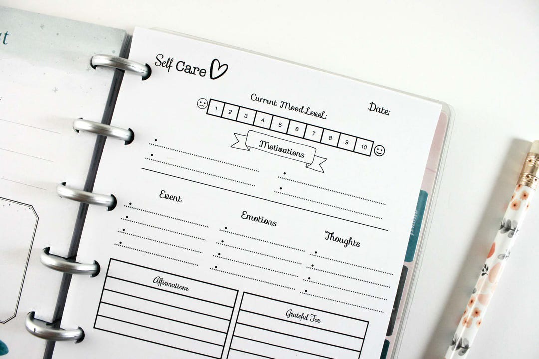 Self Care Inserts for the Mini Happy Planner, Fits 7-disc Notebook ...