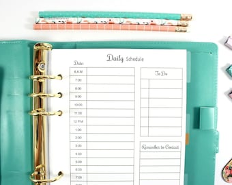 A5 & Personal Size Hourly Planner Insert | Ring-Bound Planner Refill