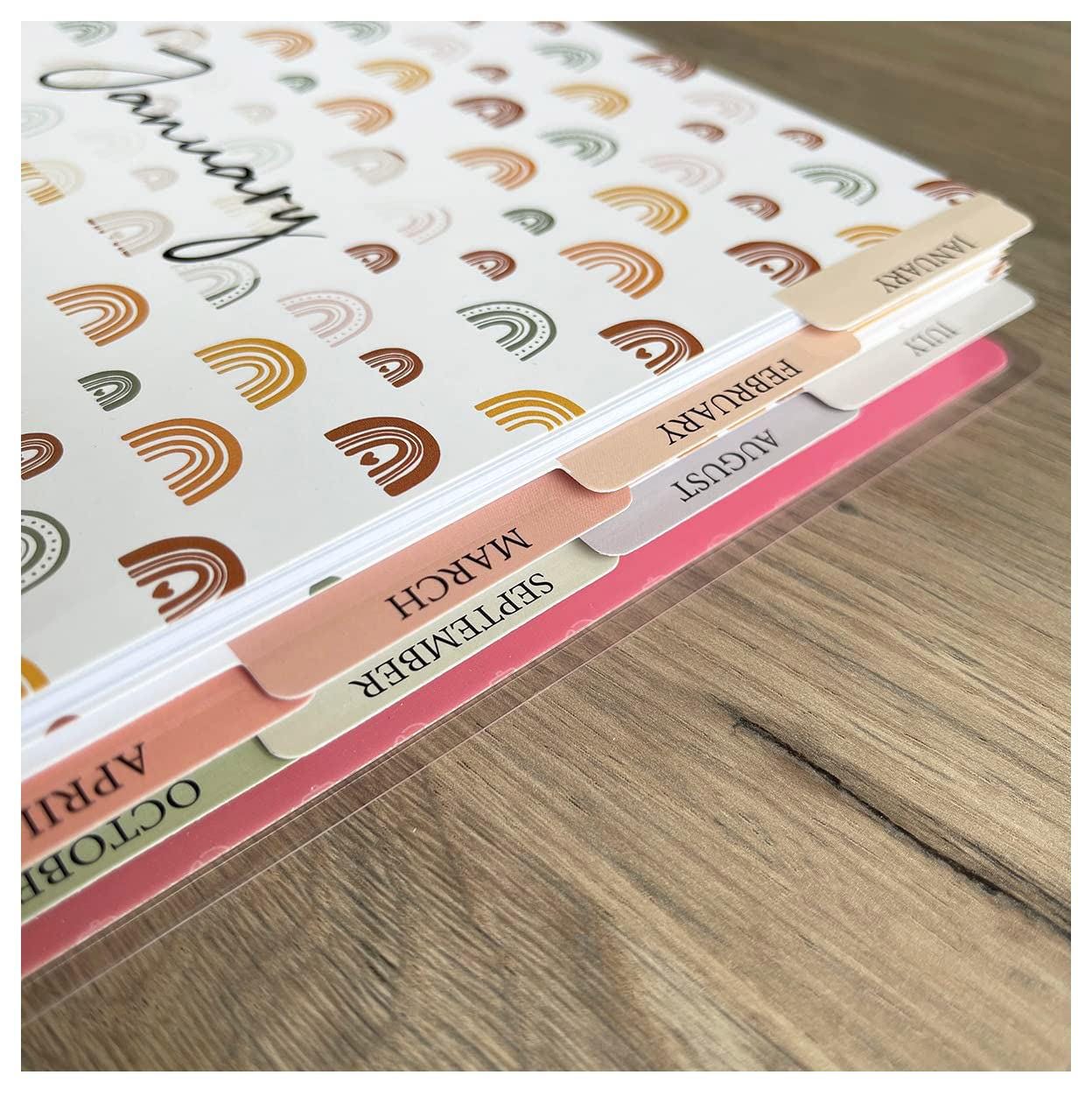 Monthly Binder Dividers set for Classic Size Happy Planners, 9-Disc Monthly-Tab Dividers - 12-Pack