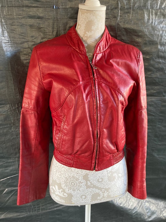 red leather bomber - Gem