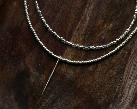 Sterling silver line dangle necklace