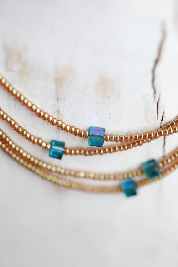 Austrian Crystal Indicolite Cube Necklace