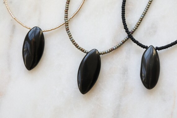 Rainbow obsidian necklace