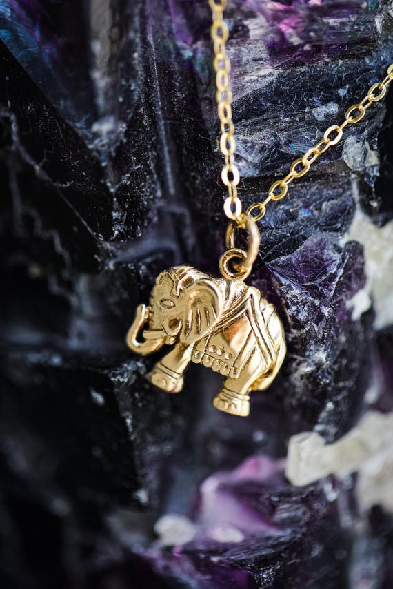 18" Gold-Filled Chain with Italian Bronze Elephant Charm – Symbol of Strength, Wisdom & Good Luck