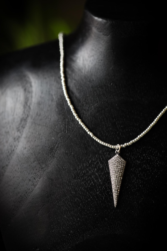 Pavé CZ Spike Pendant Necklace