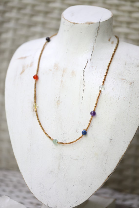 7-Stone Chakra Necklace for Balancing Energies