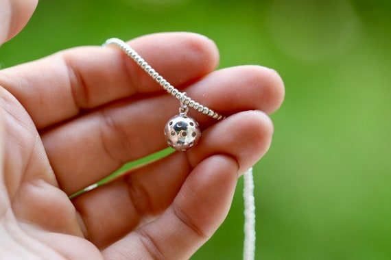 Sterling silver pickleball charm necklace