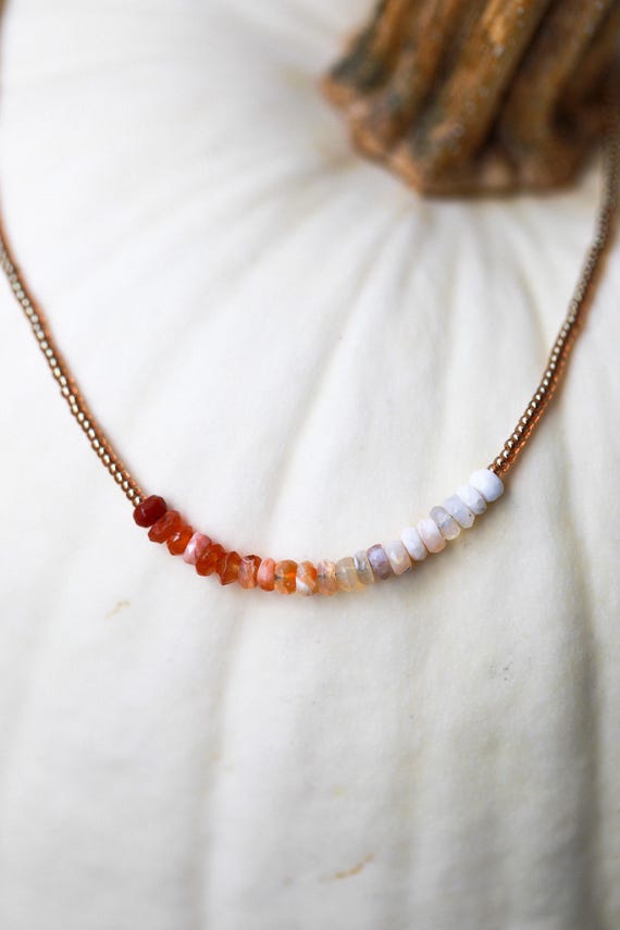 Mexican Fire Opal Ombre Necklace