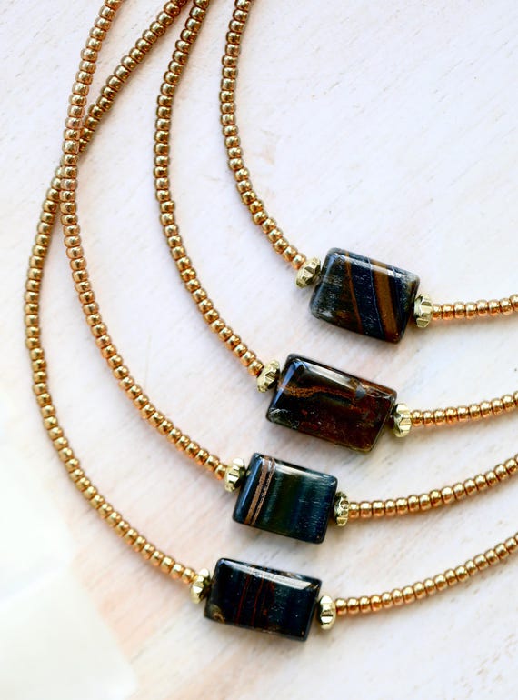 Handcut Tiger's Eye Necklace for Confidence