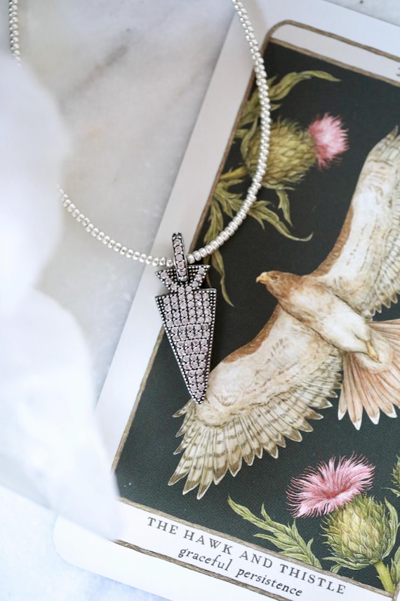 Micro Pave Cubic Zirconia Arrowhead Pendant