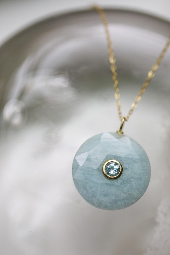 Aquamarine and Blue Topaz Necklace – Choose Your Chain Style