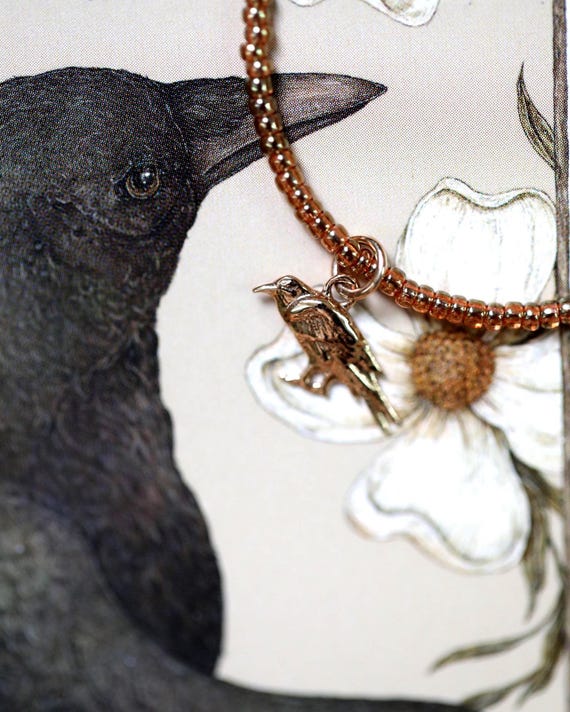 Italian Bronze Raven Necklace