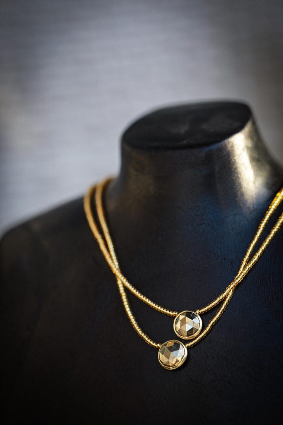 Pyrite Coin Pendant Necklace