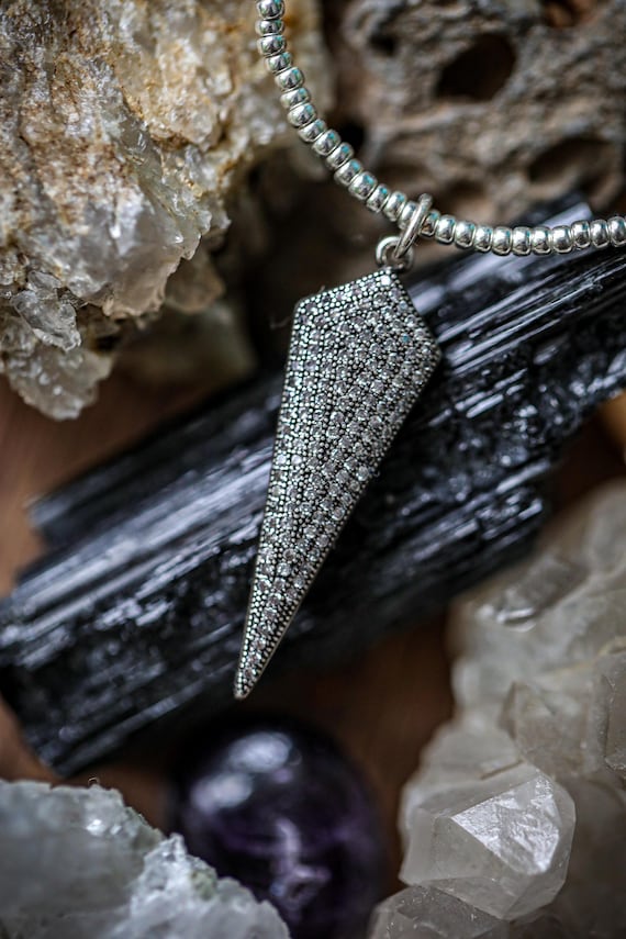 Pavé CZ Spike Pendant Necklace