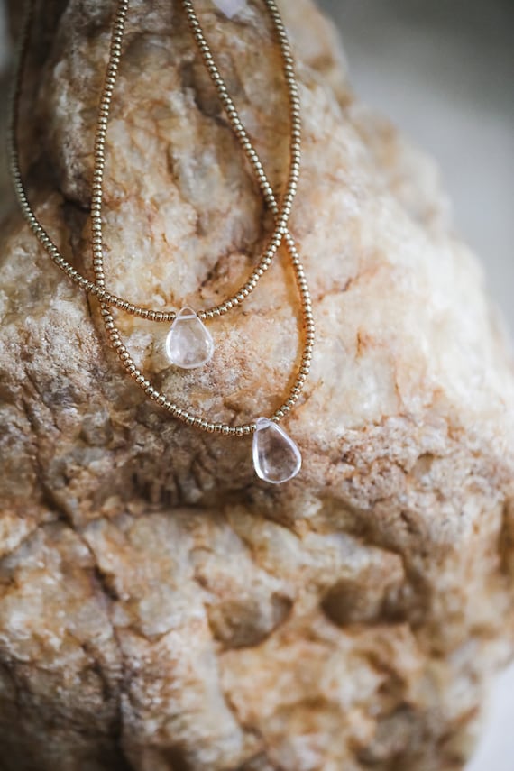 Ametrine stone + bead necklace