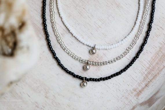 Sterling silver ball charm necklace