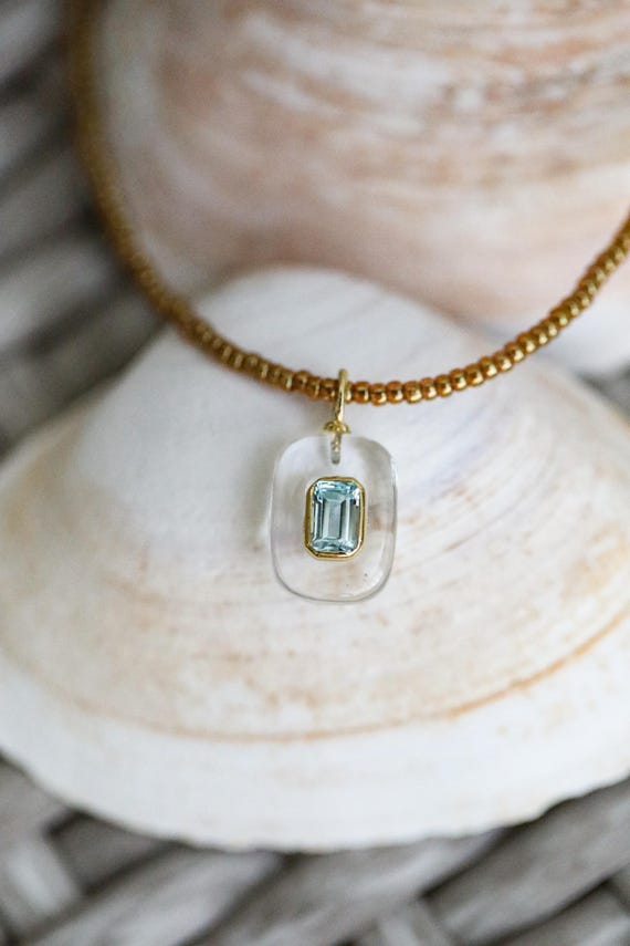 Quartz & Blue Topaz Necklace