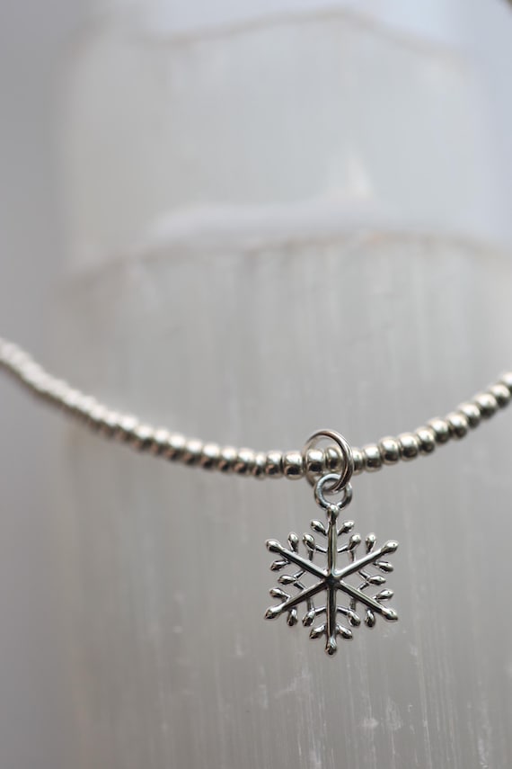 Sterling Silver Snowflake Charm Necklace