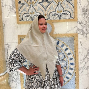 Linen Hijab, Elegant Islamic Scarf, Womens Clothing