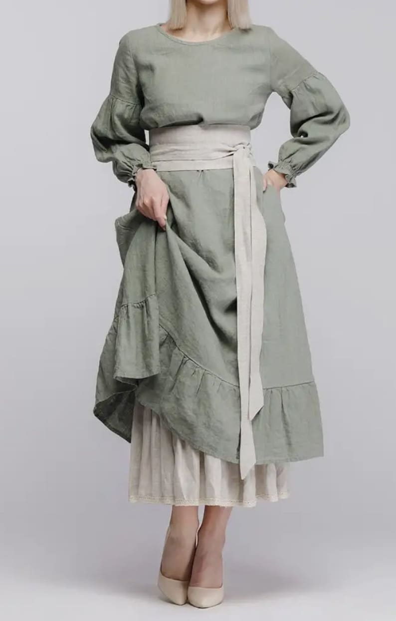 linen obi belt