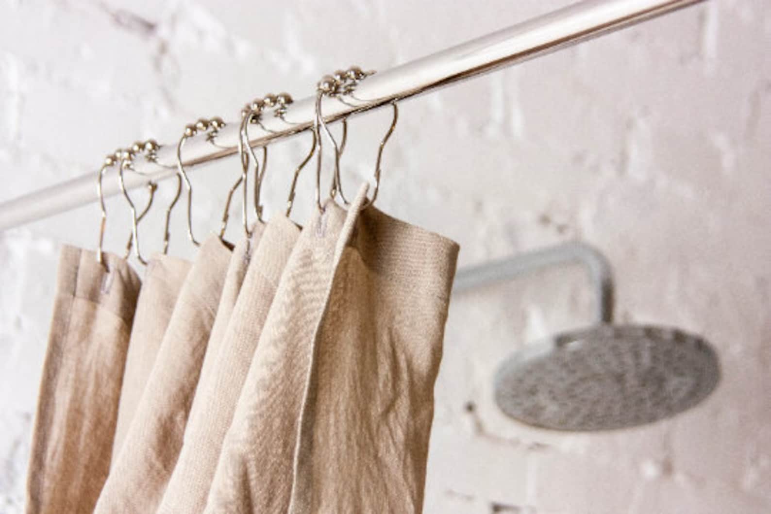 Shower Curtain Linen Shower Curtain Hemp Shower Curtain Etsy