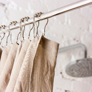 Shower Curtain, Linen Shower Curtain, Hemp Shower Curtain, Farmhouse Shower Curtains