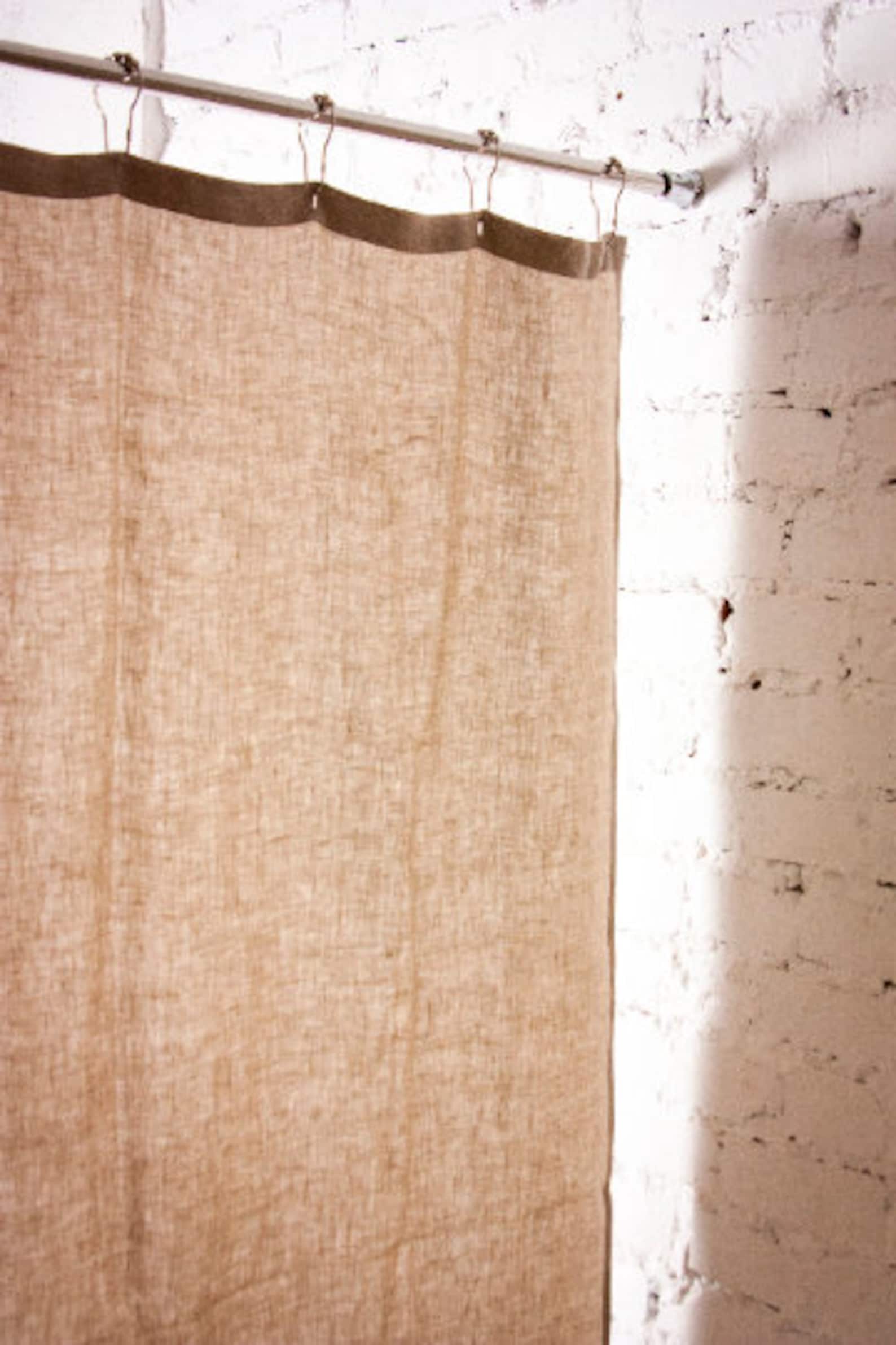 Shower Curtain Linen Shower Curtain Hemp Shower Curtain Etsy