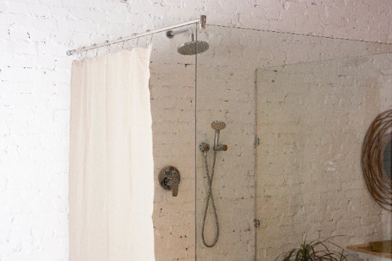 Shower Curtain Linen Shower Curtain Hemp Shower Curtain Etsy