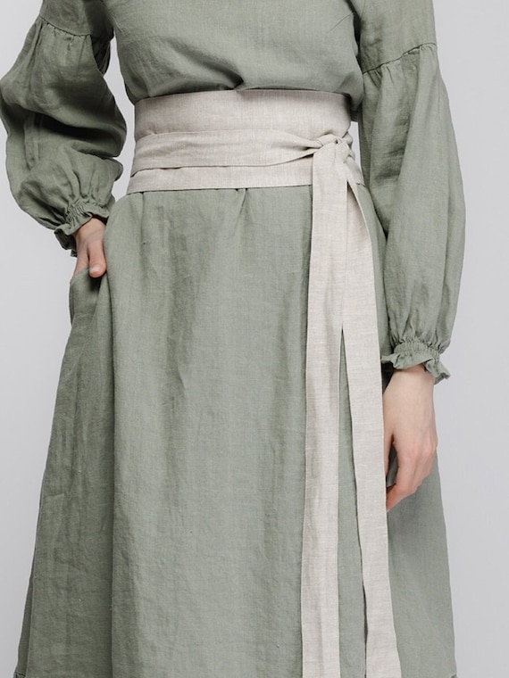 CORSET Belt, OBI Belt, LINEN Belt, Wide Waist Belt, Personalized adjustable double layer aesthetic fabric belt for women’s| Cool kimono belt